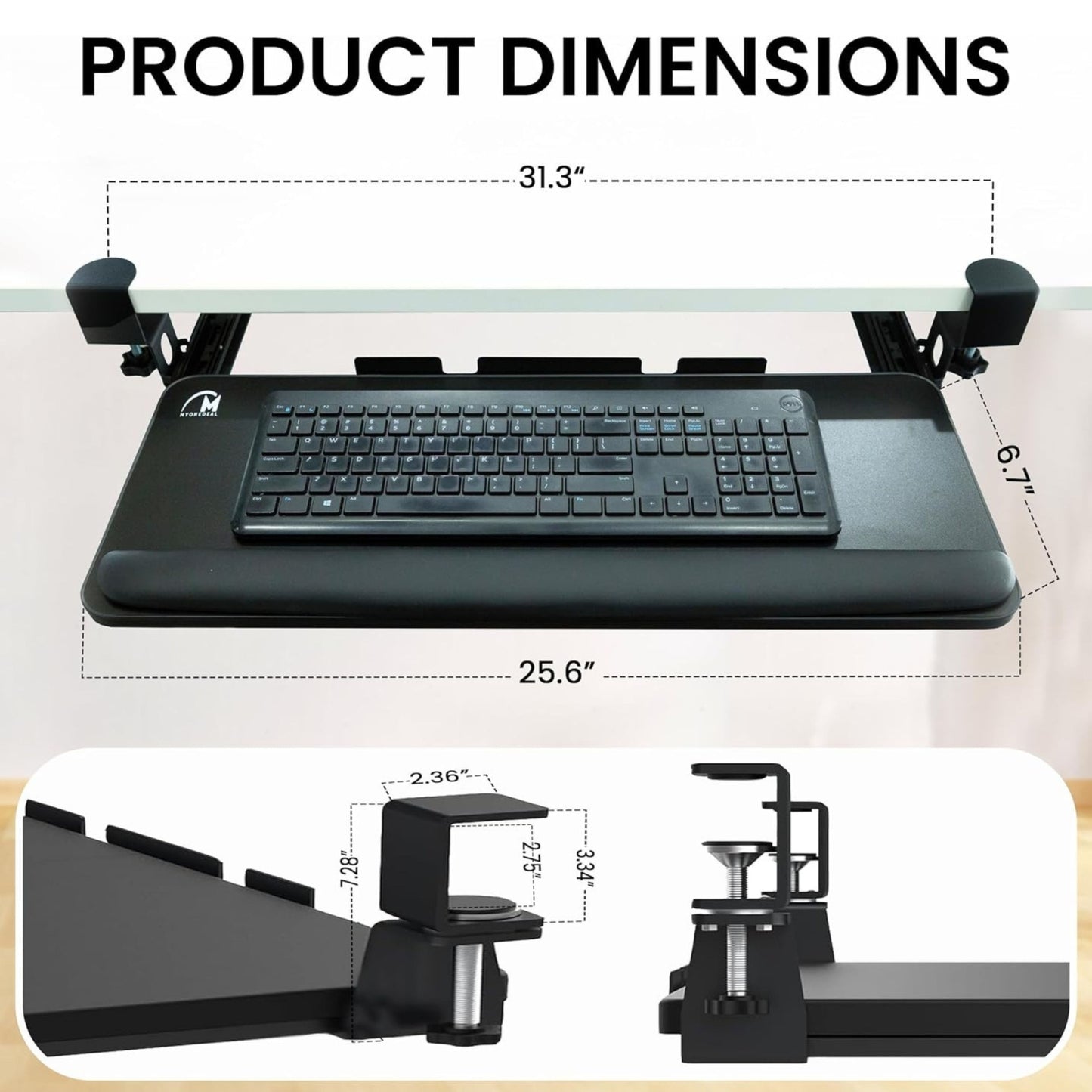 Keyboard Tray Under Desk Slide